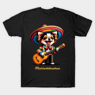 Mariachihuahua Funny Mariachi Chihuahua Traditional Guitar player Sombrero T-Shirt